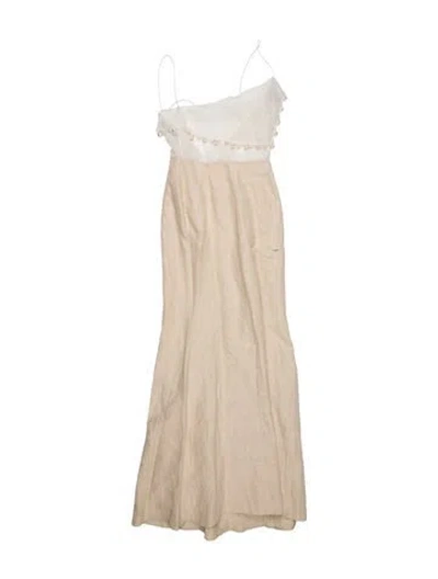 Pre-owned Rosie Assoulin Silk Long Dress In Neutrals