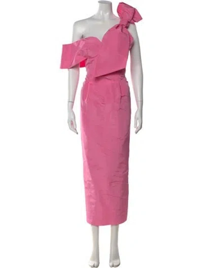 Pre-owned Rosie Assoulin Silk Long Dress In Pink