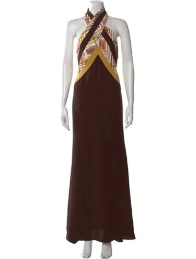 Pre-owned Rosie Assoulin Silk Long Dress W/ Tags In Brown