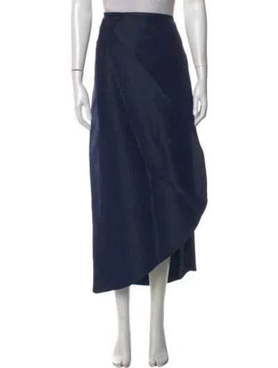 Pre-owned Rosie Assoulin Silk Long Skirt In Blue