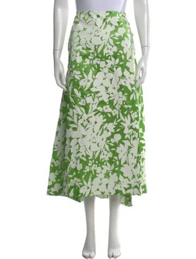 Pre-owned Rosie Assoulin Silk Long Skirt In Green