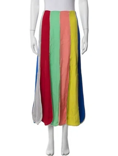 Pre-owned Rosie Assoulin Silk Long Skirt In Multi