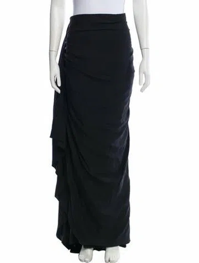 Pre-owned Rosie Assoulin Silk Long Skirt W/ Tags In Blue