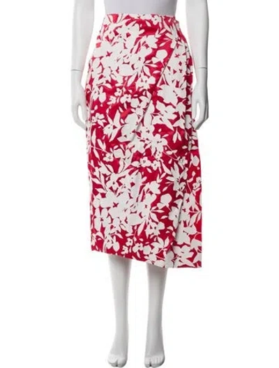 Pre-owned Rosie Assoulin Silk Midi Length Skirt In Red