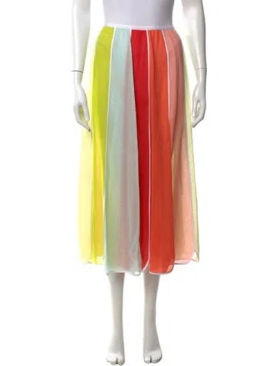 Pre-owned Rosie Assoulin Silk Midi Length Skirt W/ Tags In Green