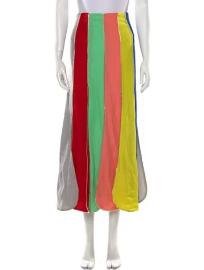 Pre-owned Rosie Assoulin Silk Midi Length Skirt W/ Tags In Multi