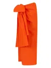 Rosie Assoulin Silk Midi Skirt In Orange