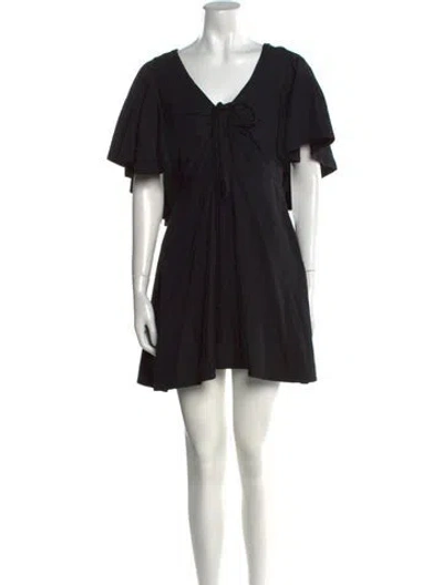 Pre-owned Rosie Assoulin Silk Mini Dress In Black