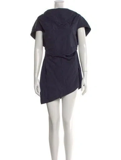 Pre-owned Rosie Assoulin Silk Mini Dress In Blue