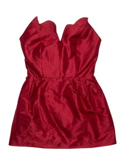 Pre-owned Rosie Assoulin Silk Off-the-shoulder Top In Red