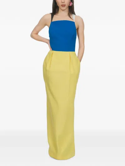 Rosie Assoulin Simon Says Colour-block Maxi Dress In Yellow