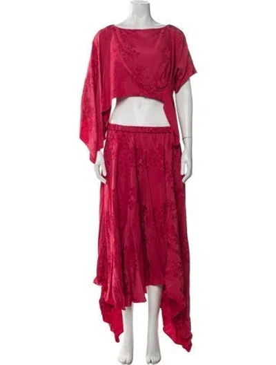 Pre-owned Rosie Assoulin Skirt Set In Red