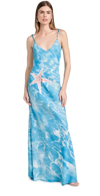 Rosie Assoulin Slippery When Wet Dress Turquoise