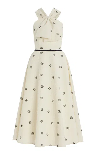 Rosie Assoulin Specialorder-jacquard Midi Dress In Ivory
