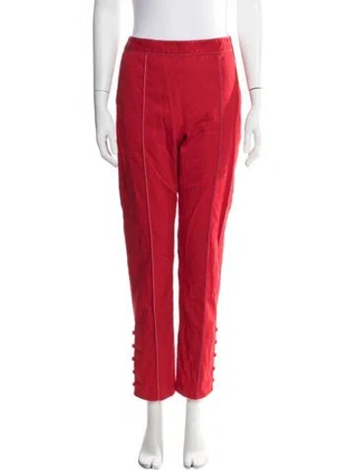 Pre-owned Rosie Assoulin Straight Leg Pants In Red