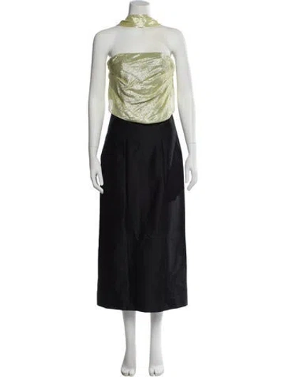 Pre-owned Rosie Assoulin Strapless Long Dress In Black
