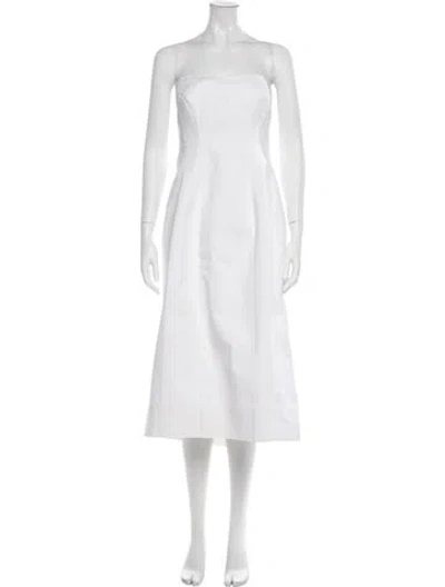 Pre-owned Rosie Assoulin Strapless Long Dress In White