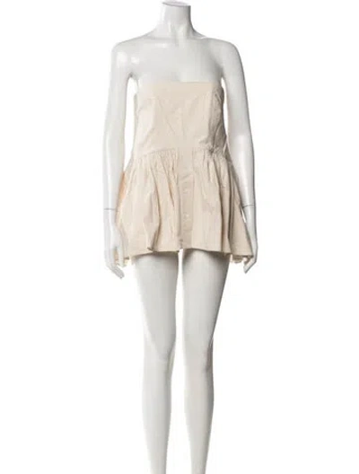 Pre-owned Rosie Assoulin Strapless Mini Dress In Neutral