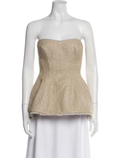 Pre-owned Rosie Assoulin Strapless Top In Neutral