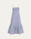 Rosie Assoulin Cami Striped Midi Dress In Blue Stripe