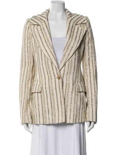 Pre-owned Rosie Assoulin Striped Blazer W/ Tags In Gold