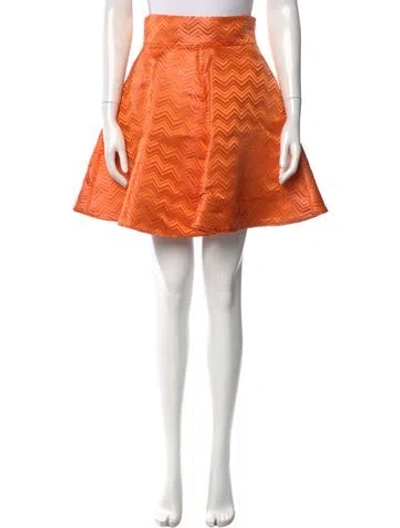 Pre-owned Rosie Assoulin Striped Knee-length Skirt In Orange