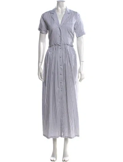 Pre-owned Rosie Assoulin Striped Long Dress In Black