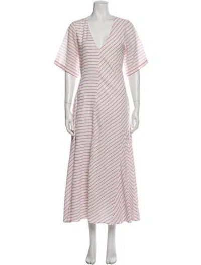 Pre-owned Rosie Assoulin Striped Long Dress In Blue
