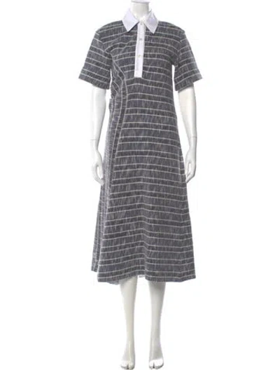 Pre-owned Rosie Assoulin Striped Long Dress In Blue
