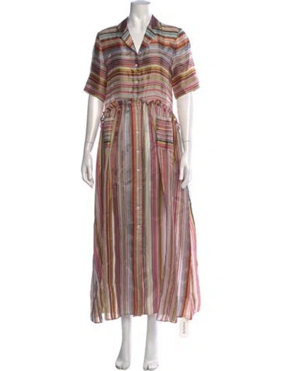 Pre-owned Rosie Assoulin Striped Long Dress In Multicolor