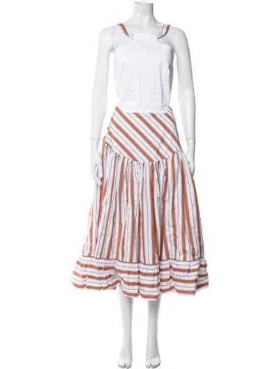 Pre-owned Rosie Assoulin Striped Long Dress In Purple