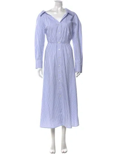 Pre-owned Rosie Assoulin Striped Long Dress W/ Tags In Blue