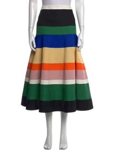 Pre-owned Rosie Assoulin Striped Long Skirt In Black