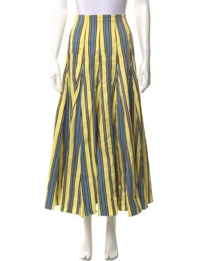 Pre-owned Rosie Assoulin Striped Midi Length Skirt In Multi