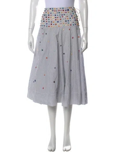 Pre-owned Rosie Assoulin Striped Midi Length Skirt In Multi