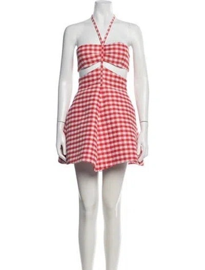 Pre-owned Rosie Assoulin Striped Mini Dress In Red