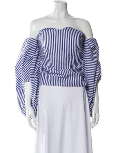 Pre-owned Rosie Assoulin Striped Off-the-shoulder Top W/ Tags In Multi