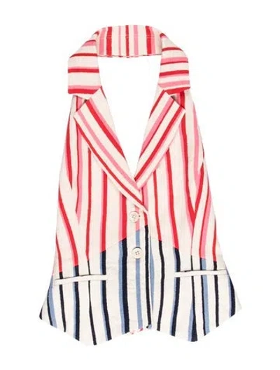 Pre-owned Rosie Assoulin Striped Sleeveless Top In Multi