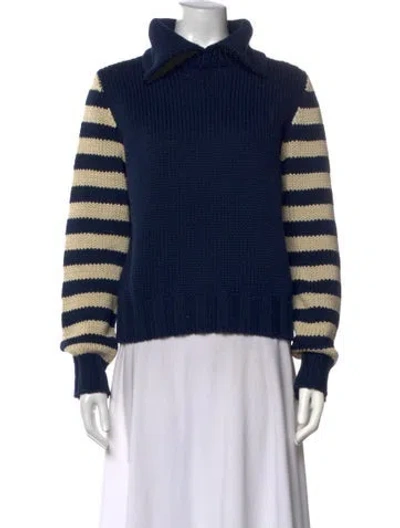 Pre-owned Rosie Assoulin Striped Sweater In Blue