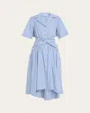Rosie Assoulin Striped Tie High-low Shirtdress