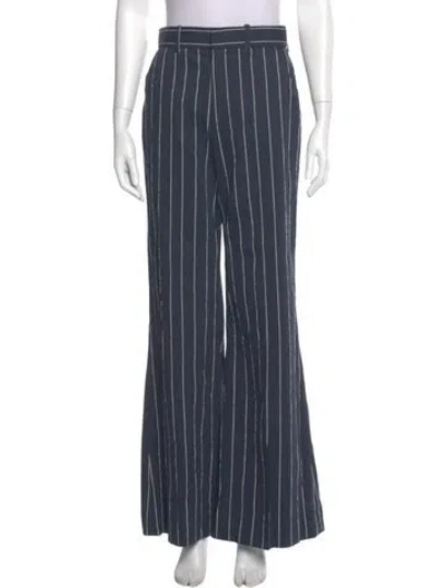 Pre-owned Rosie Assoulin Striped Wide Leg Pants In Blue