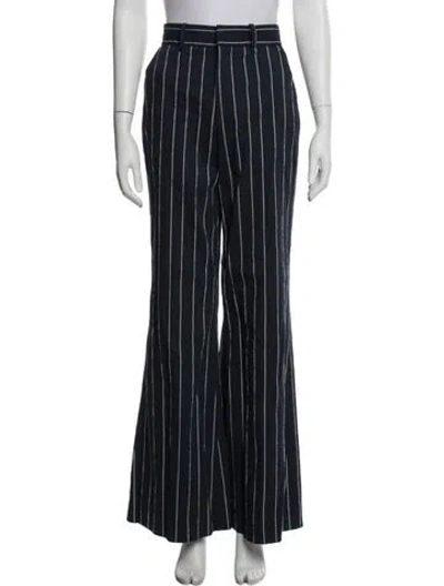 Pre-owned Rosie Assoulin Striped Wide Leg Pants In Gray