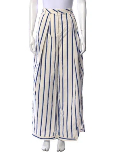 Pre-owned Rosie Assoulin Striped Wide Leg Pants In Multi
