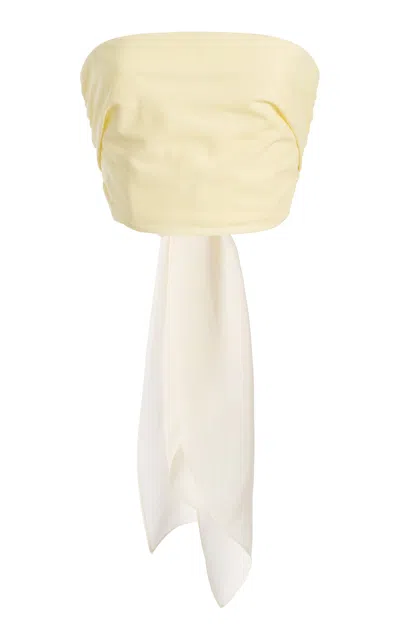 Rosie Assoulin Swagger Bandeau Silk Top In Neutral