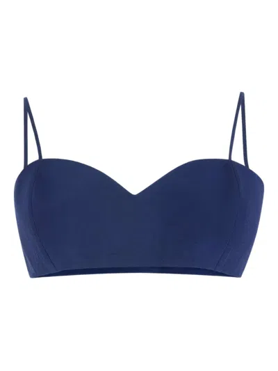 Rosie Assoulin Sweetheart Bra Top In Blue