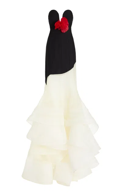 Rosie Assoulin Sweetheart Gown In Black,white