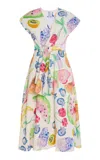 Rosie Assoulin Swept Away Wrap Cotton Dress In Multi