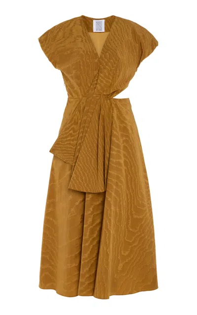 Rosie Assoulin Swept Away Wrap Dress In Gold