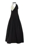Rosie Assoulin Swoop There It Is Draped Cotton Gown In Black,white