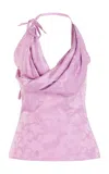 Rosie Assoulin Swoop There It Is Tie-shoulder Top In Purple